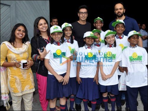 Ajay, Rohit meet children from Smile Foundation