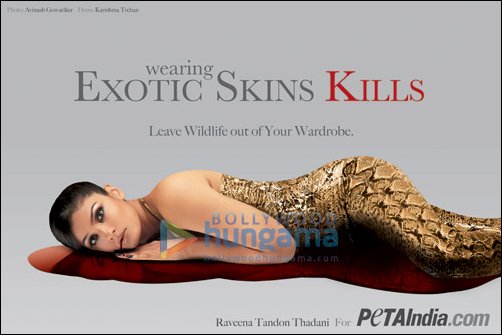 Raveena Tandon-Thadani exposes cruelty of exotic-skins in advance of LFW