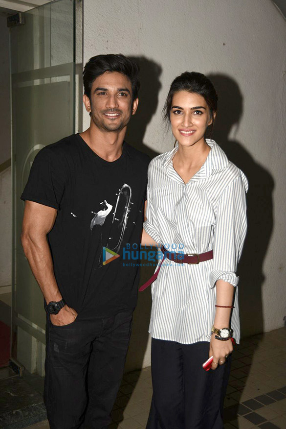 Sushant Singh Rajput and Kriti Sanon snapped promoting their film ‘Raabta’ Sushant Singh Rajput and Kriti Sanon snapped promoting their film 'Raabta'
