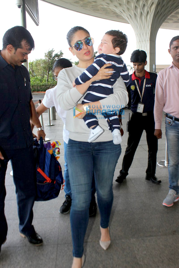 Kareena Kapoor Khan and Taimur snapped leaving for Delhi to shoot for Veere Di Wedding Kareena Kapoor Khan and Taimur snapped leaving for Delhi to shoot for Veere Di Wedding