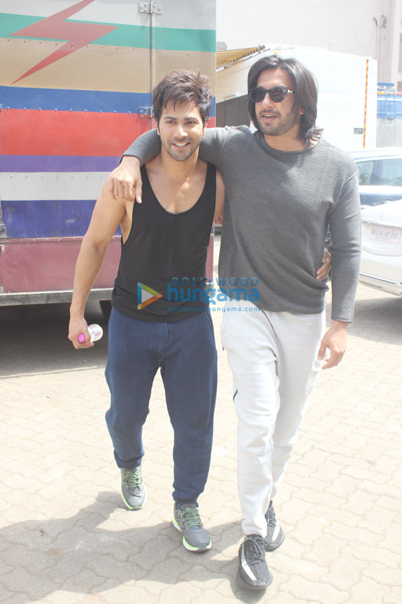 Ranveer Singh and Varun Dhawan snapped at Mehboob studios in Bandra Ranveer Singh and Varun Dhawan snapped at Mehboob studios in Bandra