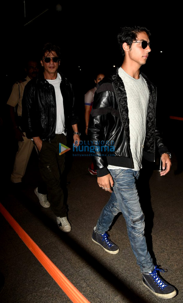 Shah Rukh Khan snapped dropping his son Aryan Khan at the airport as he departs for USA Shah Rukh Khan snapped dropping his son Aryan Khan at the airport as he departs for USA