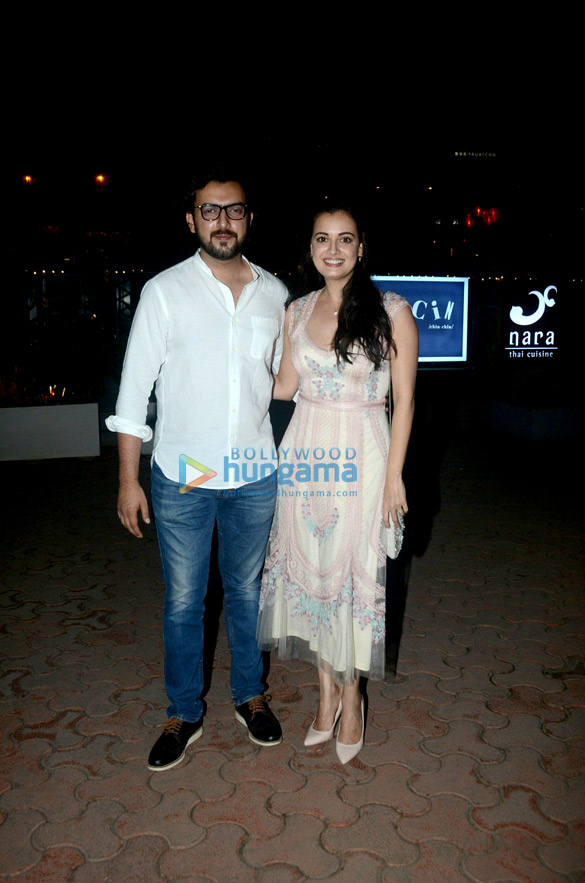 Dia Mirza snapped with Sahil Sangha post dinner at BKC Dia Mirza snapped with Sahil Sangha post dinner at BKC