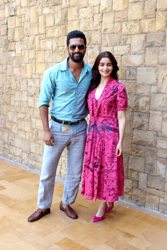 Alia Bhatt and Vicky Kaushal snapped at a media meet promoting their