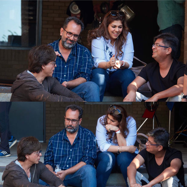 Shah Rukh Khan enjoys fun conversation with Aanand L Rai on the sets of Zero