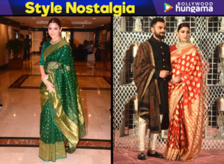 Anushka Sharma revisits her classic wedding reception look with yet another Benarasi saree for Sui Dhaaga – Made in India promotions