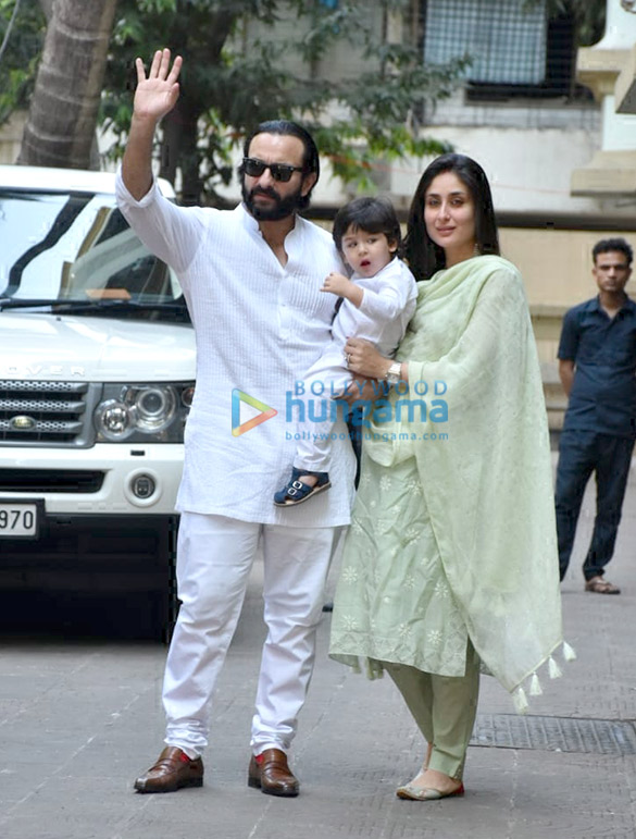 Kareena Kapoor Khan, Saif Ali Khan and Taimur Ali Khan spotted at Karisma Kapoor’s residence for Diwali celebration