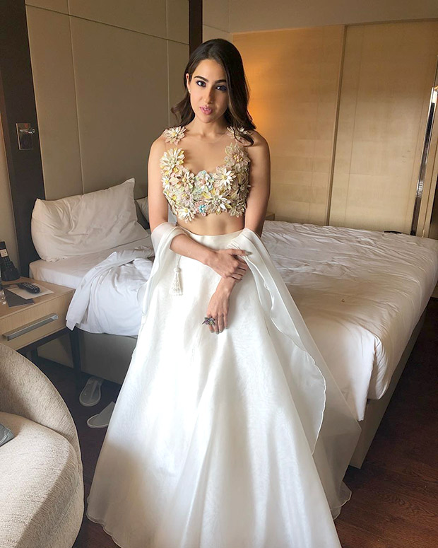 Image result for sara ali khan in abu jani sandeep khosla for kedarnath launch