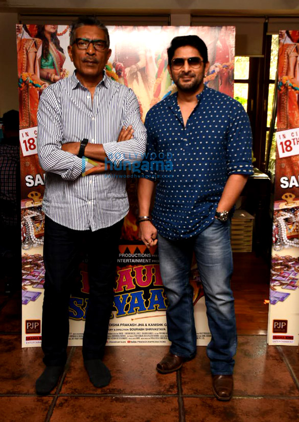 Arshad Warsi and Prakash Jha snapped during media interactions for Fraud Saiyaan