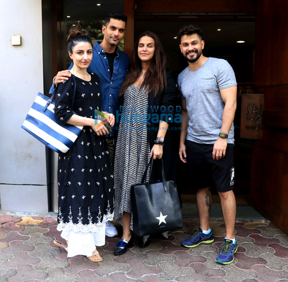 Neha Dhupia Angad Bedi Soha Ali Khan And Kunal Khemu Spotted At Salt Water Cafe In Bandra Parties Events Bollywood Hungama