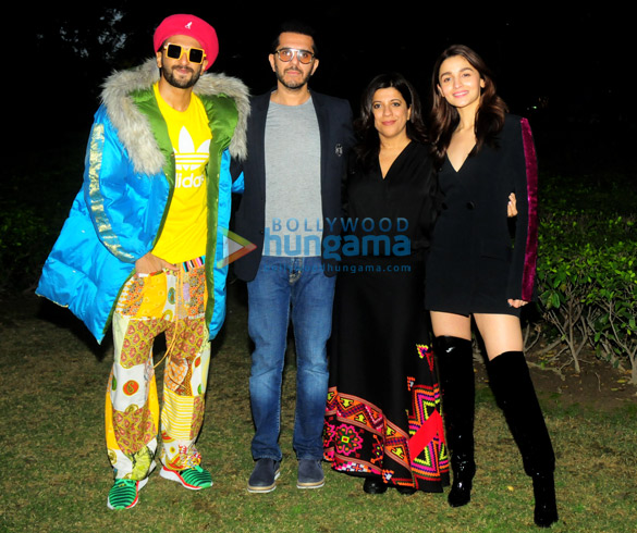 Alia Bhatt, Ranveer Singh, Ritesh Sidhwani and Zoya Akhtar snapped during ‘Gully Boy’ promotions in Delhi Alia Bhatt, Ranveer Singh, Ritesh Sidhwani and Zoya Akhtar snapped during ‘Gully Boy’ promotions in Delhi