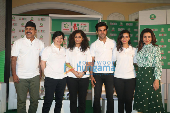 Rajkummar Rao, Patralekhaa and Tisca Chopra snapped at Ariel Sons – Share The Load event