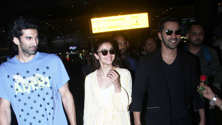SPOTTED: Kalank Team at Mumbai Airport | Alia B, Varun D, Aditya R, Sonakshi S, Madhuri D SPOTTED Kalank Team at Mumbai Airport