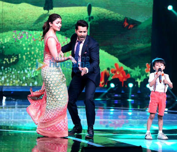 Varun Dhawan and Alia Bhatt snapped on the sets of Saregama Lil Champs