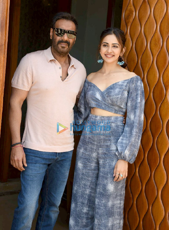 Ajay Devgn, Rakul Preet Singh and Tabu snapped during De De Pyaar De promotions