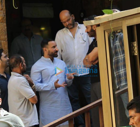 Photos: Saif Ali Khan and Bhushan Kumar at Ajay Devgn’s house