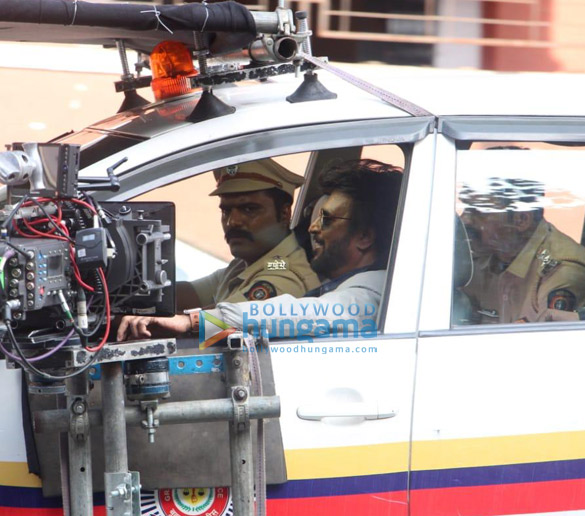 Photos: Rajinikanth snapped during a shoot in Mumbai