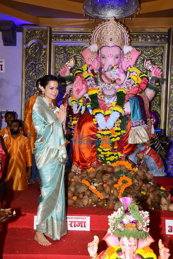 Photos: Kangana Ranaut snapped at Andheri Cha Raja darshan