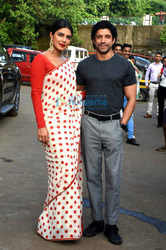 Photos: Priyanka Chopra Jonas and Farhan Akhtar snapped promoting their film The Sky Is Pink
