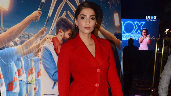 Sonam Kapoor Ahuja, Dulquer Salmaan and others snapped at the special screening of The Zoya Factor for Mumbai Indians cricket team