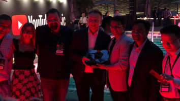 T-Series presented with the Red Diamond button in Singapore for crossing 100 million subscribers on YouTube