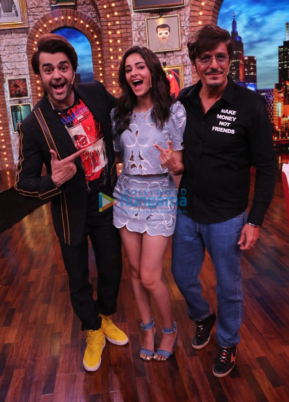Photos: Ananya Panday and Chunky Pandey snapped on the sets of Manish Paul’s Movie Masti