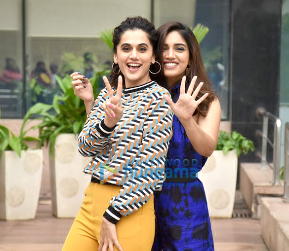 Photos: Taapsee Pannu and Bhumi Pednekar snapped promoting their film Saand Ki Aankh