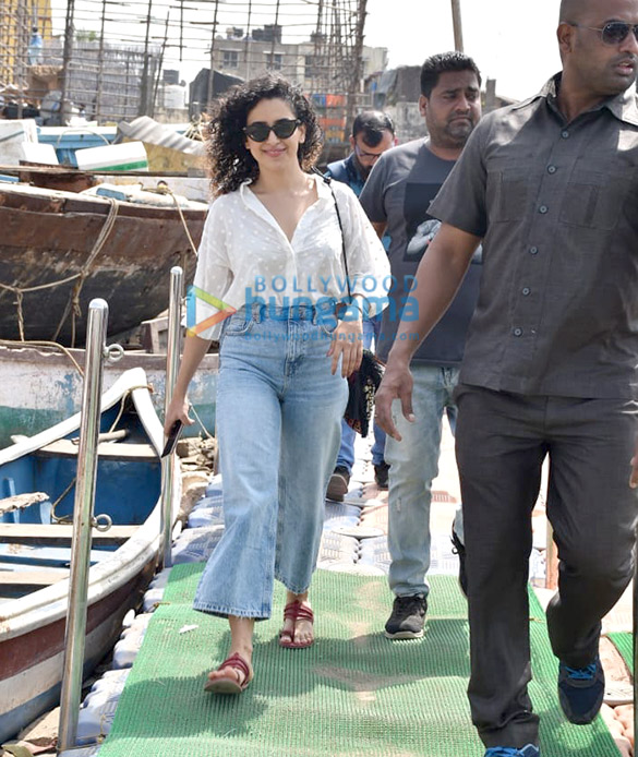 Photos: Sanya Malhotra snapped at Versova jetty