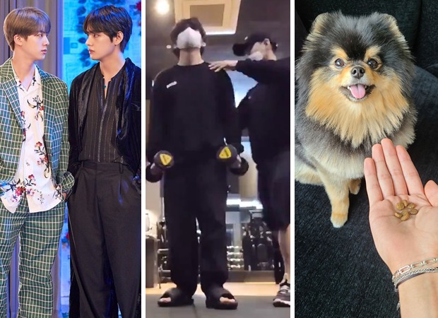 BTS member V indulges in some workout and spends time with his doggo