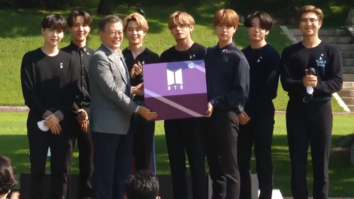 BTS meets South Korea’s President Moon Jae In at Blue House to give a speech during National Youth Day