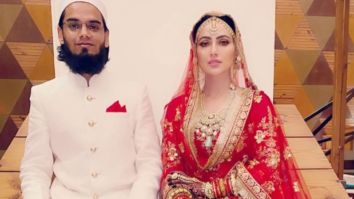 Sana Khan looks regal in bridal lehenga, shares first wedding photo with husband Mufti Anas 