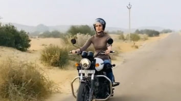 Kriti Sanon fulfills her dream of riding a bike, shares a video from the sets of Bachchan Pandey in Jaisalmer
