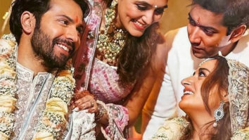 Varun Dhawan – Natasha Dalal Wedding: The newlyweds share happy moment with Rohit Dhawan and Jaanvi Desai 