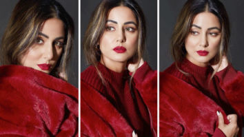 Hina Khan welcomes the month of love with red velvet outfit