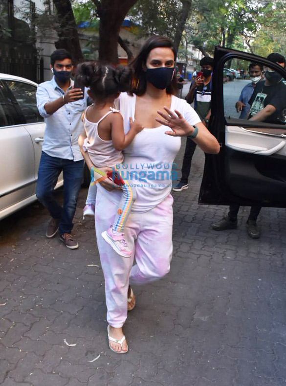 Photos: Neha Dhupia spotted with her daughter in Bandra