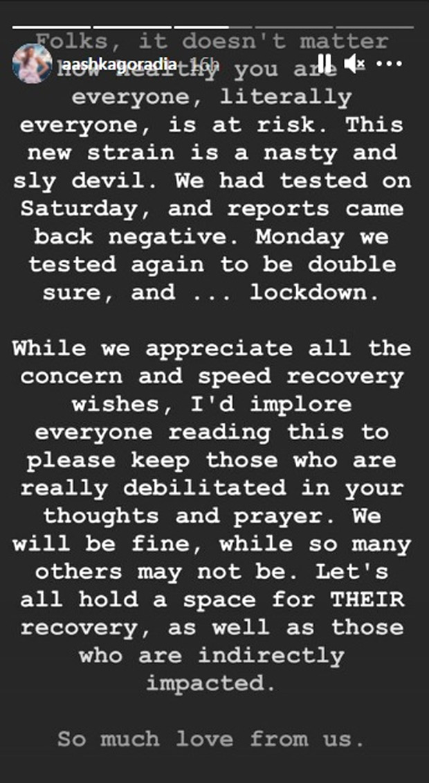 शोबिज को अलविदा कहने के बाद, आश्का गोराडिया ने अपने पति के साथ विनम्र प्रदर्शन के साथ कोविद -19 के लिए सकारात्मक परीक्षण किया