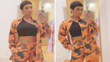 Demi Lovato sets summer vibe in her printed orange co-ords with Balenciaga boots worth Rs. 82,000