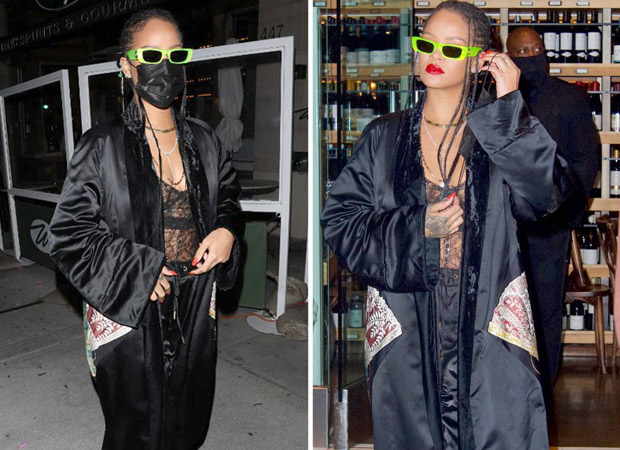 relax Have a picnic Republic Rihanna grabs attention in lacy sheer top, kimono and Nike Air Jordans  worth over Rs. 18,000 : Bollywood News - Bollywood Hungama