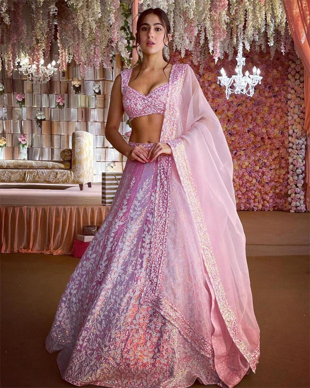 Sara Ali Khan channels princess vibes in MANISH MALHOTRA’s pink chikankari lehenga
