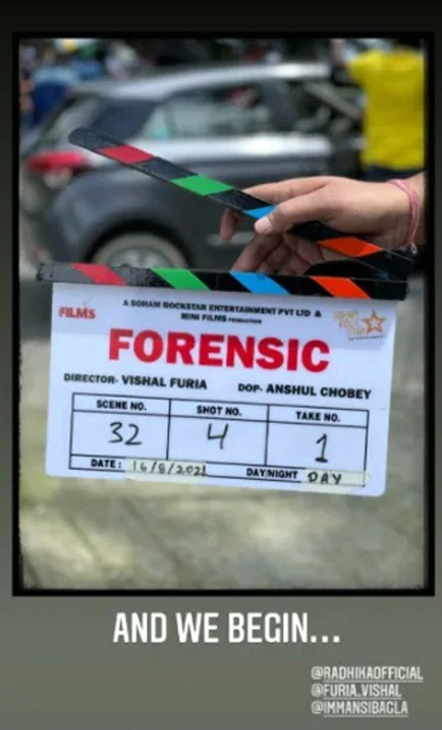 Vikrant Massey and Radhika Apte began filming for their investigative thriller Forensic in Mussoorie, Uttarakhand