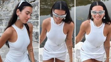 Dua Lipa dons risky halter neck bodysuit and Flatforms during her vacation