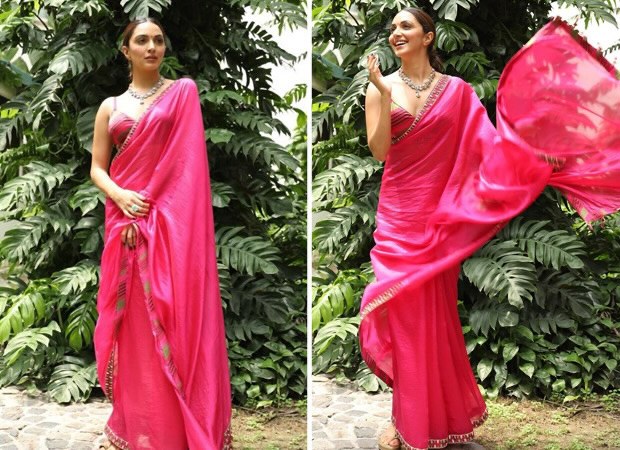 Kiara Advani makes a splash in Punit Balana fuchsia pink organza saree worth Rs. 47,500 for Shershaah promotions