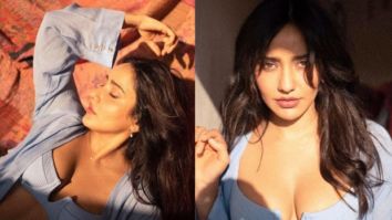 Neha Sharma shares swoon-worthy pictures in sky blue bikini top and a matching open button dress worth Rs. 17,000