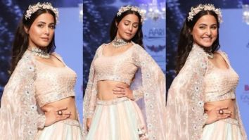Bombay Times Fashion Week 2021: Hina Khan turns showstopper in gorgeous dusty pastel lehenga by Aari