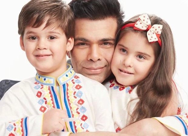 Karan Johar twins with his kids as they wear matching outfits for their family portrait on Diwali