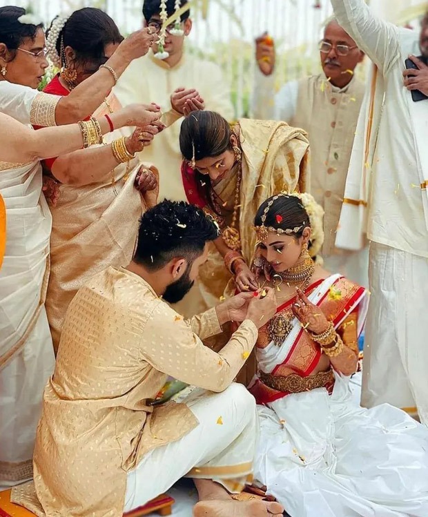 Mouni Roy-Suraj Nambiar Wedding: Bride and groom tie the knot in Malayali ceremony, first photos out 