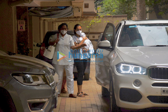 Photos: Dia Mirza snapped at Khar clinic with her son