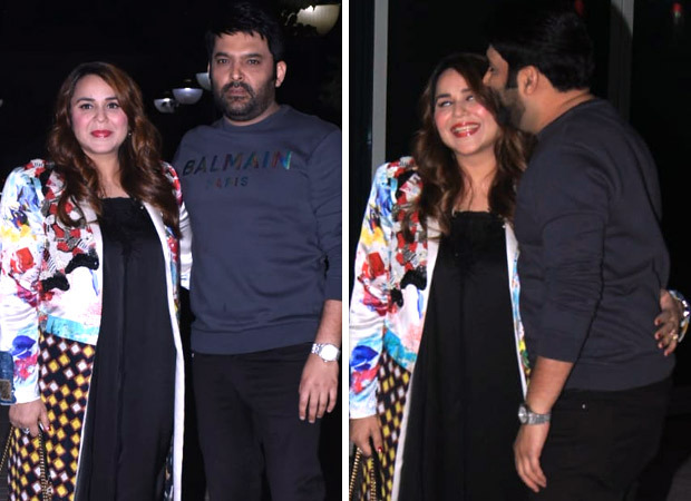 Kapil Sharma kisses wife Ginni Chatrath as he poses for the paparazzi at the screening of Deepika Padukone’s Gehraiyaan