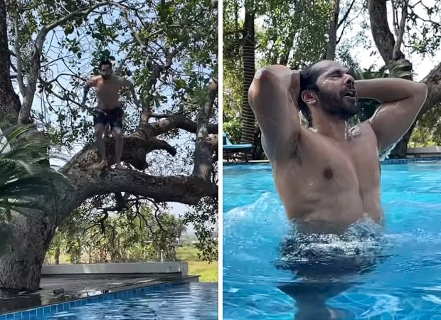 Varun Dhawan dives into a pool from a tree; Arjun Kapoor mocks him saying 'this pool didn’t need u to swim'
