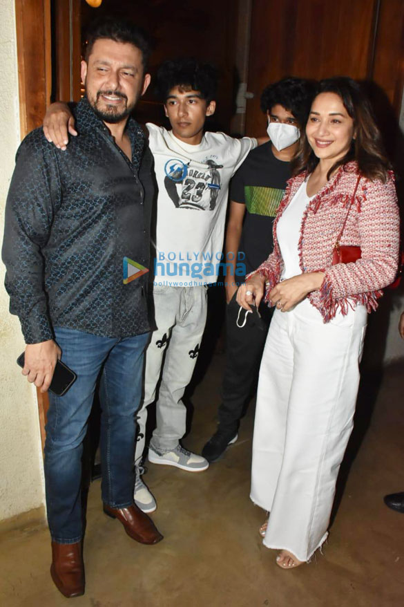 Photos: Madhuri Dixit and her family spotted at Bastian in Worli